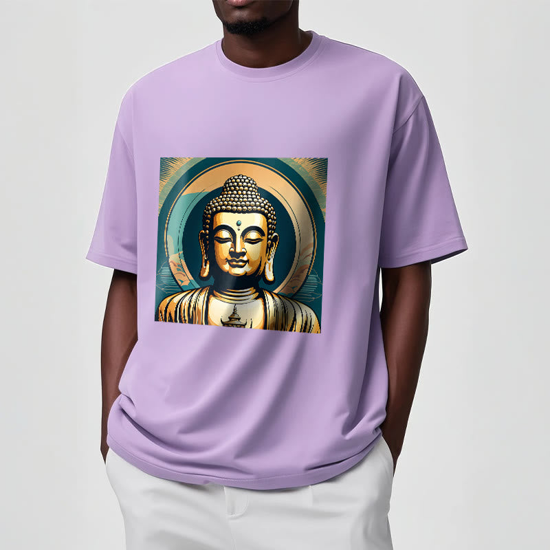 Camiseta Budista con Aura de Piedras y Buda Dorado - image 16