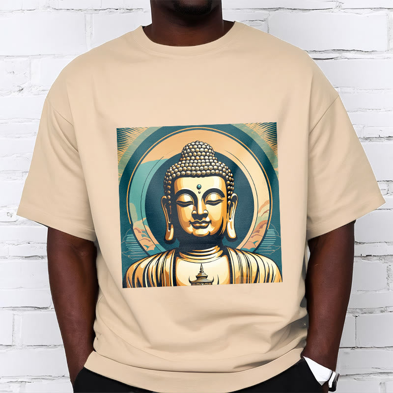 Camiseta Budista con Aura de Piedras y Buda Dorado - image 8