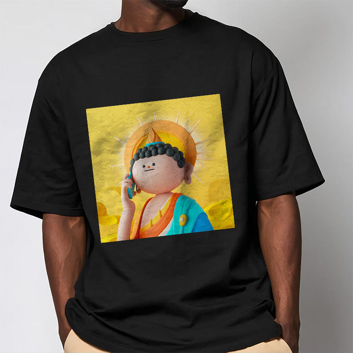 Buddha Stones Buddha Levanta El Teléfono Tee Camiseta - image 5