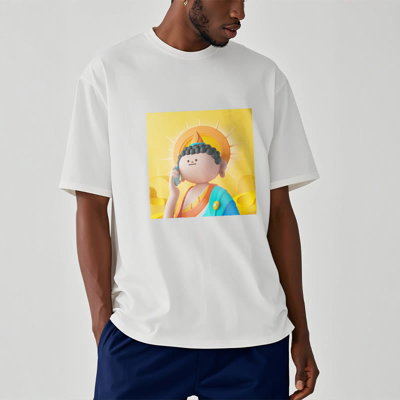 Buddha Stones Buddha Levanta El Teléfono Tee Camiseta - image 2