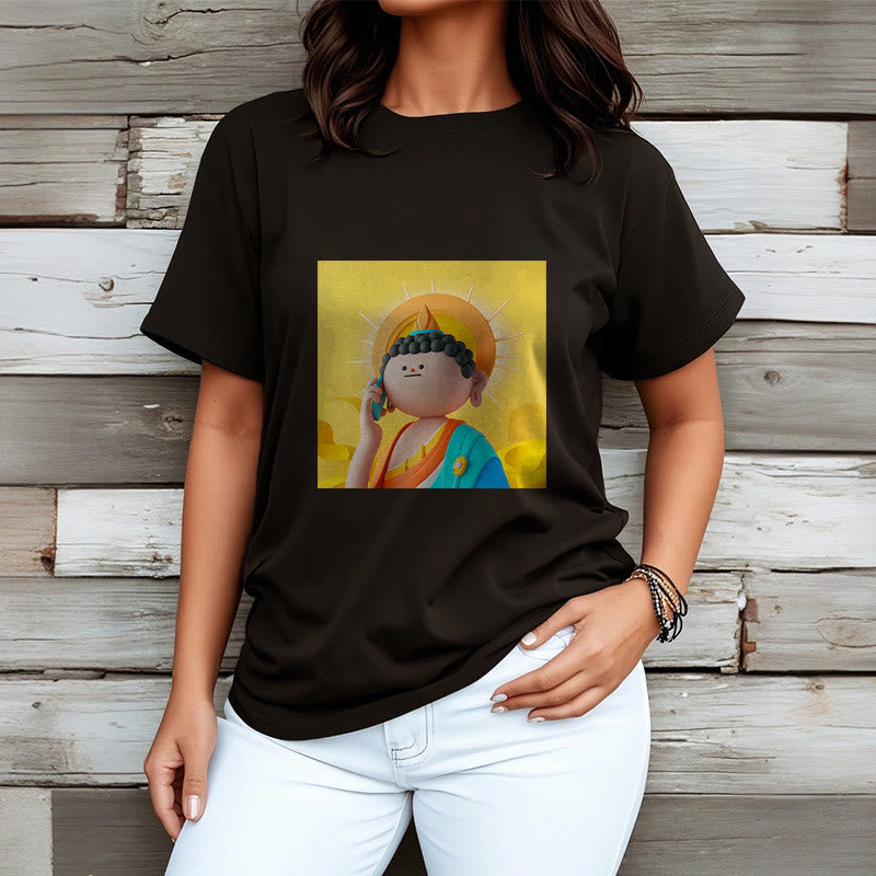 Buddha Stones Buddha Levanta El Teléfono Tee Camiseta - image 7