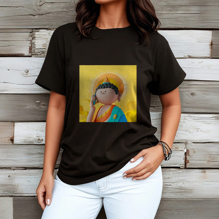Buddha Stones Buddha Levanta El Teléfono Tee Camiseta - image 7