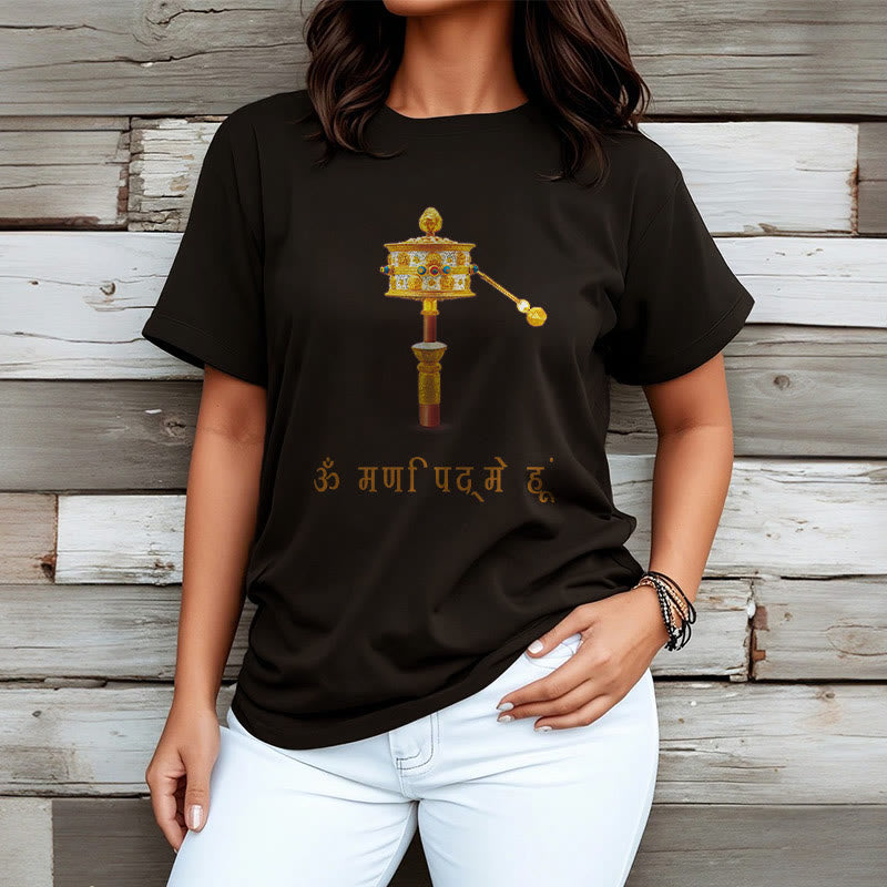 Camiseta con la rueda de oración OM NAMAH SHIVAYA en sánscrito de Buddha Stones - image 8