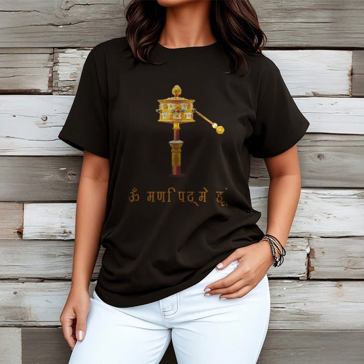 Camiseta con la rueda de oración OM NAMAH SHIVAYA en sánscrito de Buddha Stones - image 8