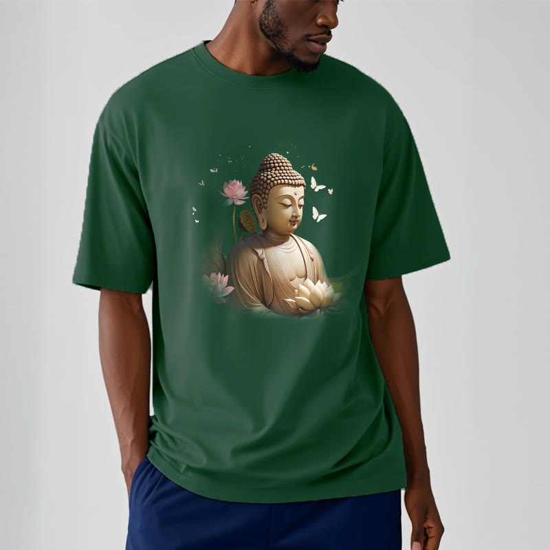 Buddha Stones Flor de Loto Mariposa Meditación Buda Camiseta - image 11
