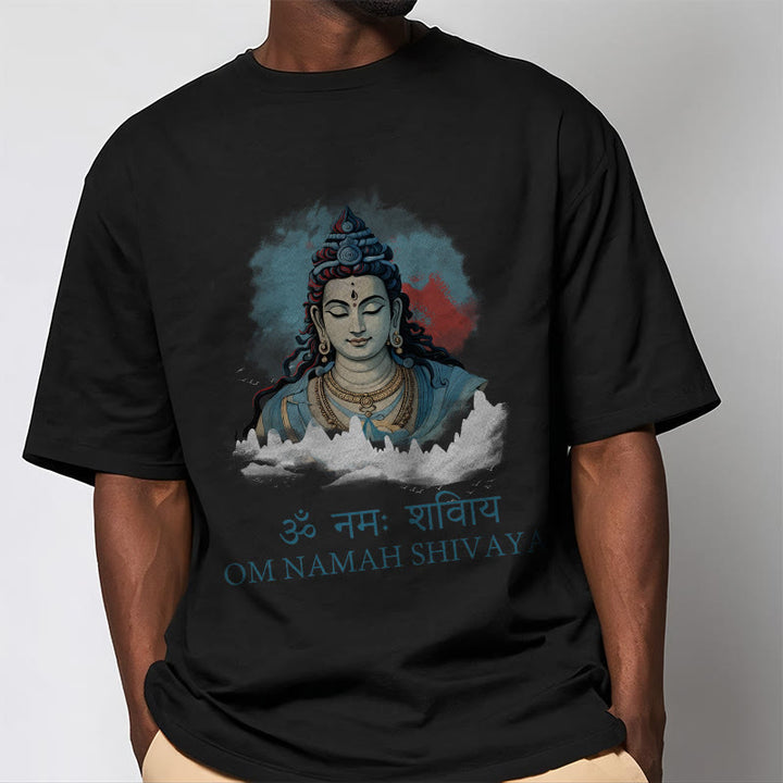 Buddha Stones Camiseta sánscrita OM NAMAH SHIVAYA con nubes coloridas - image 1