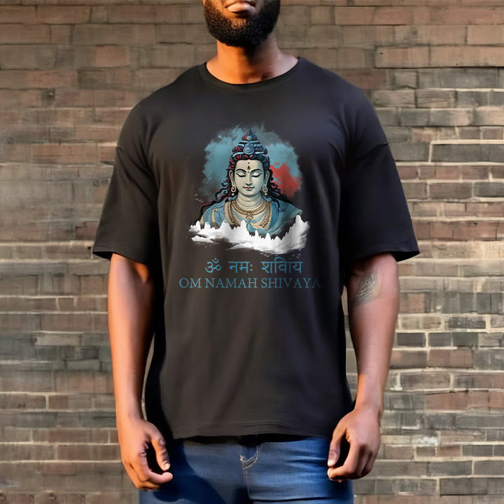 Buddha Stones Camiseta sánscrita OM NAMAH SHIVAYA con nubes coloridas - image 2