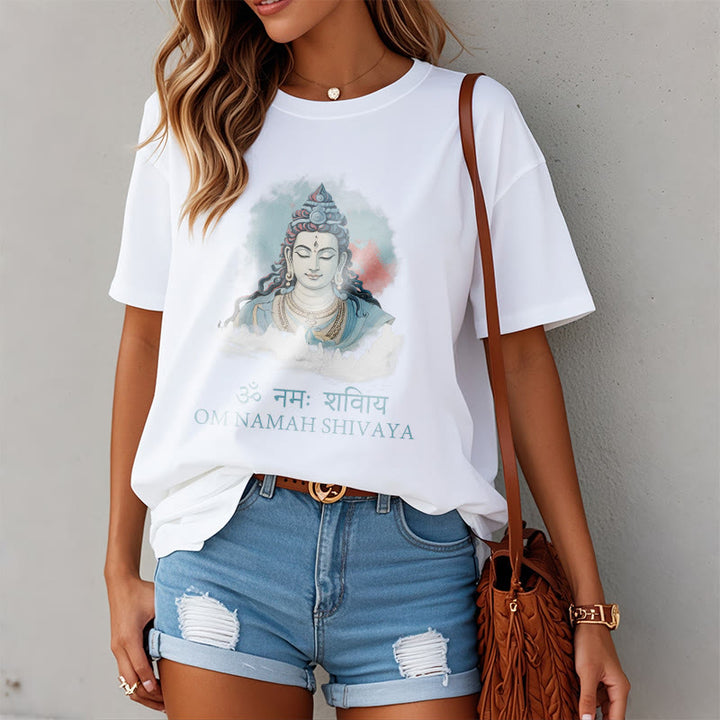 Buddha Stones Camiseta sánscrita OM NAMAH SHIVAYA con nubes coloridas - image 7
