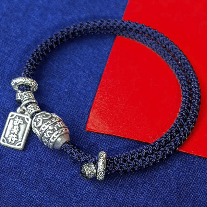 Pulsera de fuerza con amuleto de elefante de plata de ley 925 con Buddha Stones y símbolo de seguridad y bienestar