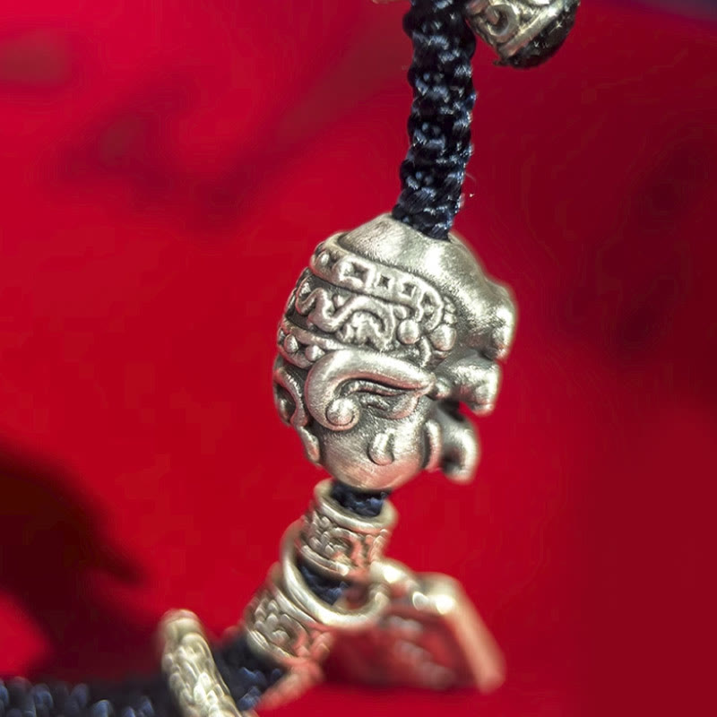 Pulsera de fuerza con amuleto de elefante de plata de ley 925 con Buddha Stones y símbolo de seguridad y bienestar