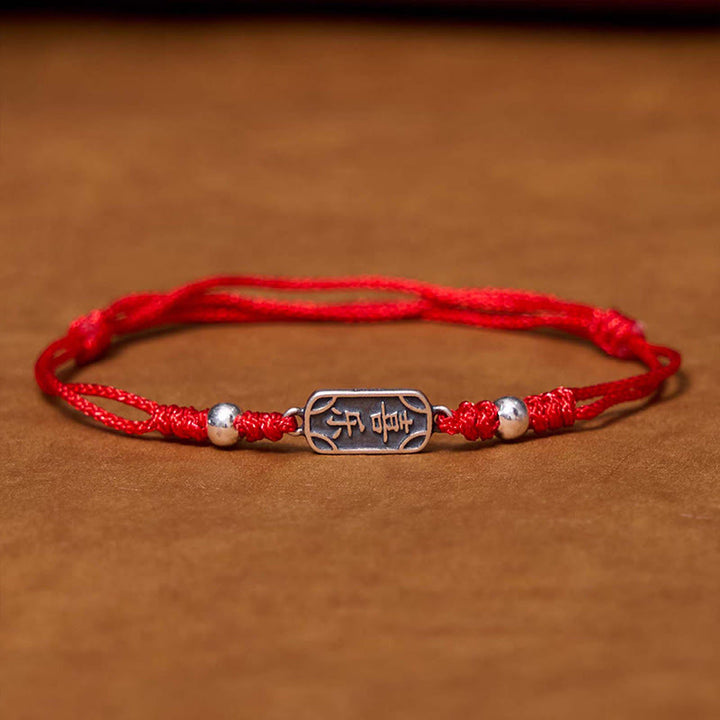Buddha Stones Pulsera Trenzada de Protección, Paz y Alegría de Plata Esterlina 925 Hecha a Mano - Cuerda roja (circunferencia de la muñeca 14-16 cm) - image 10