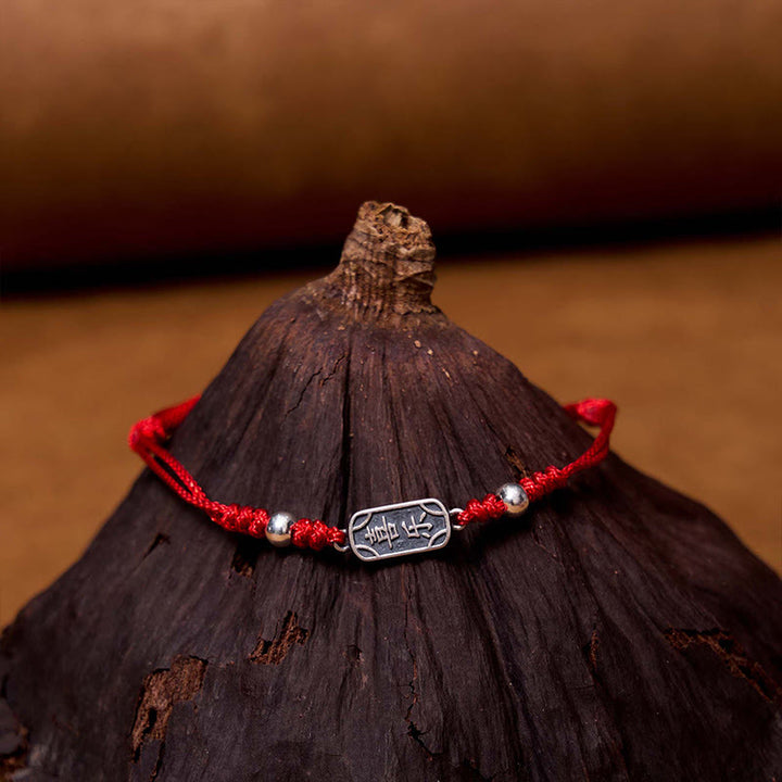 Buddha Stones Pulsera Trenzada de Protección, Paz y Alegría de Plata Esterlina 925 Hecha a Mano