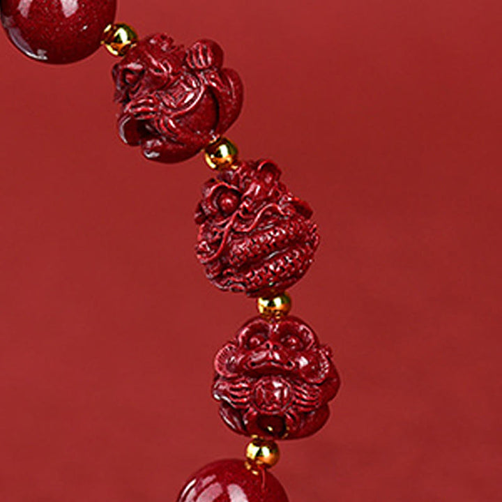 Pulsera de bendición con Buddha Stones y cinabrio del zodiaco chino para alejar a los malos espíritus