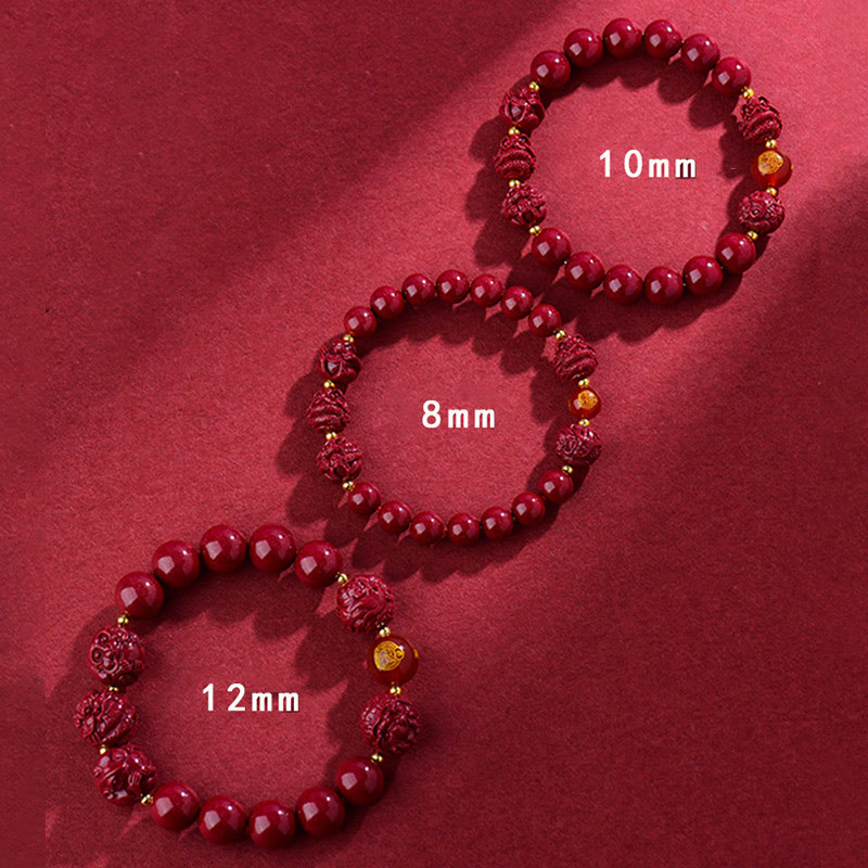 Pulsera de bendición con Buddha Stones y cinabrio del zodiaco chino para alejar a los malos espíritus