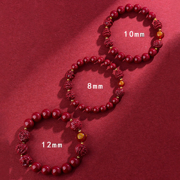 Pulsera de bendición con Buddha Stones y cinabrio del zodiaco chino para alejar a los malos espíritus