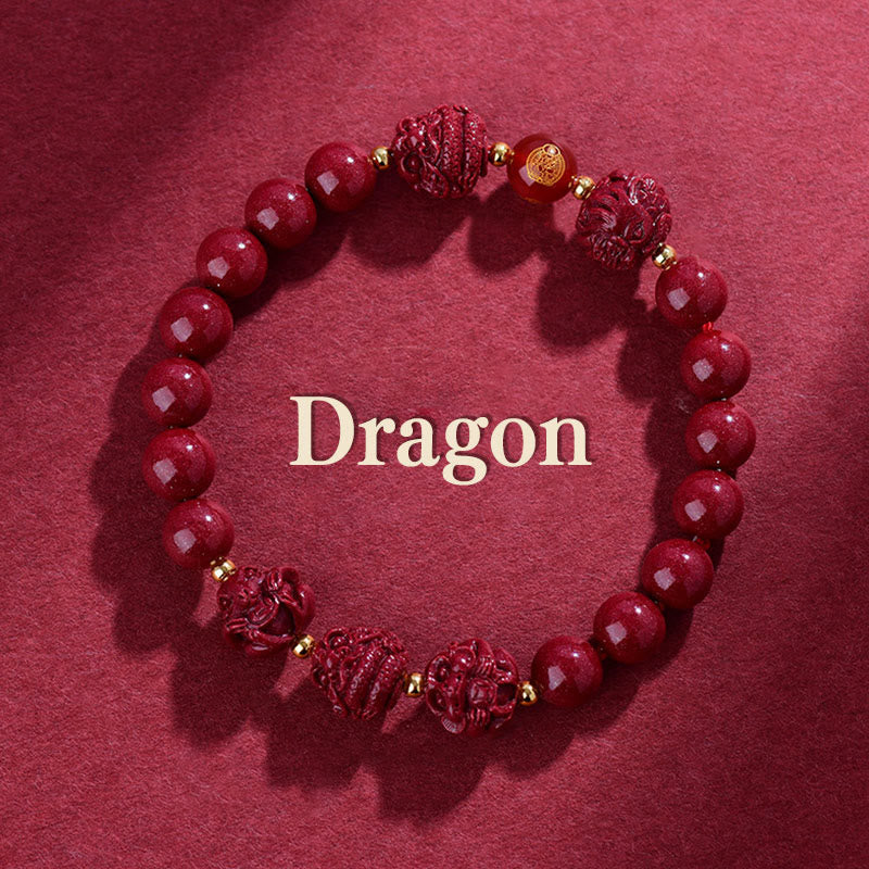 Pulsera de bendición con Buddha Stones y cinabrio del zodiaco chino para alejar a los malos espíritus