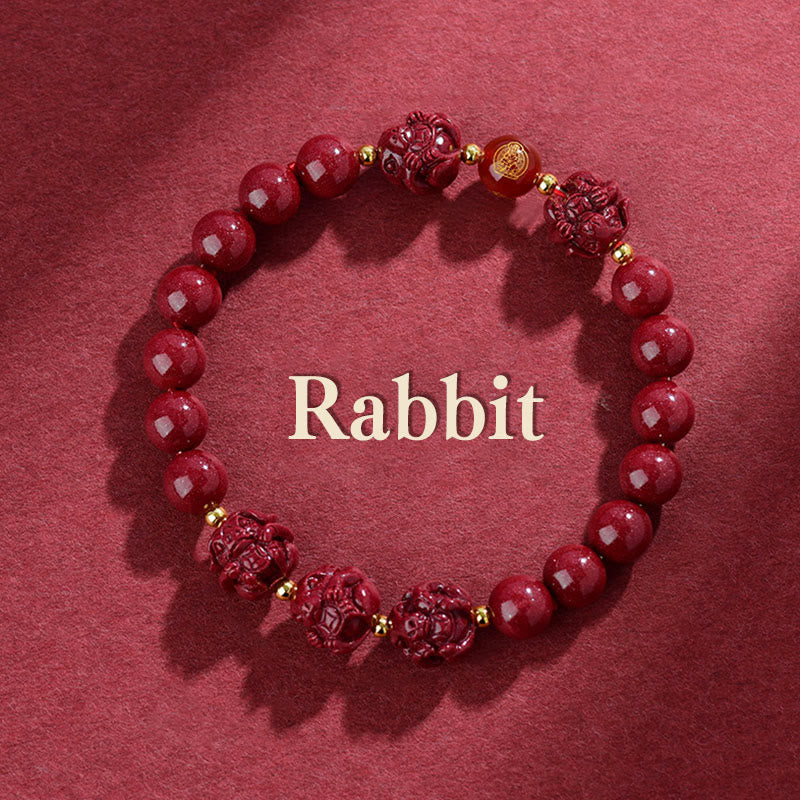 Pulsera de bendición con Buddha Stones y cinabrio del zodiaco chino para alejar a los malos espíritus