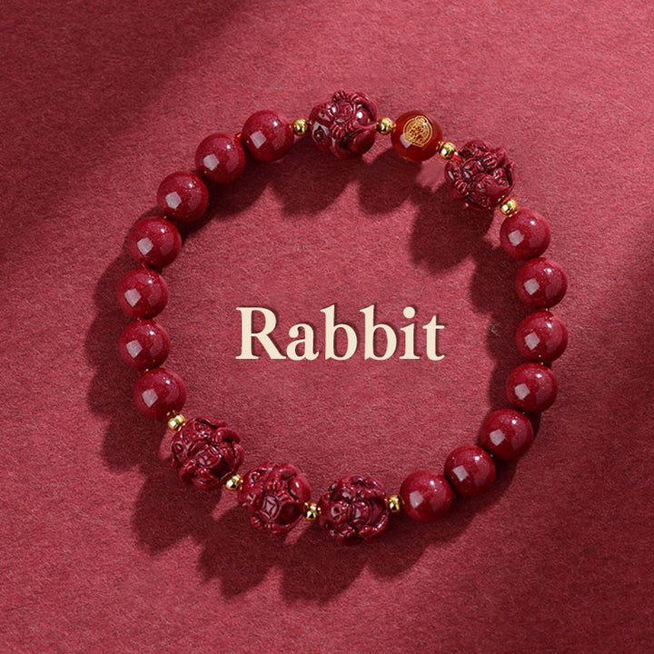 Pulsera de bendición con Buddha Stones y cinabrio del zodiaco chino para alejar a los malos espíritus