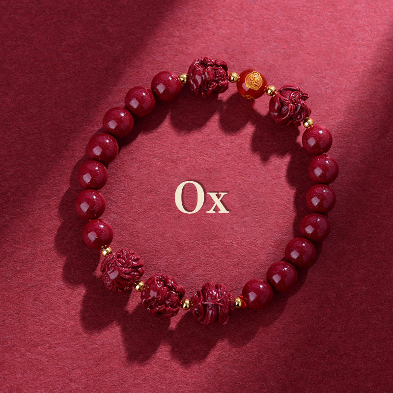 Pulsera de bendición con Buddha Stones y cinabrio del zodiaco chino para alejar a los malos espíritus
