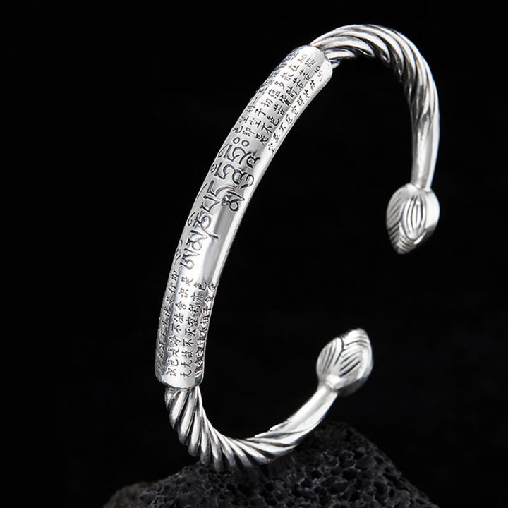 Pulsera de protección de loto con diseño trenzado de seis palabras verdaderas de Buddha Stones