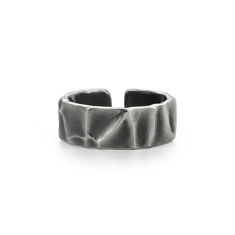 Anillo de protección ajustable de plata de ley 999 con Buddha Stones