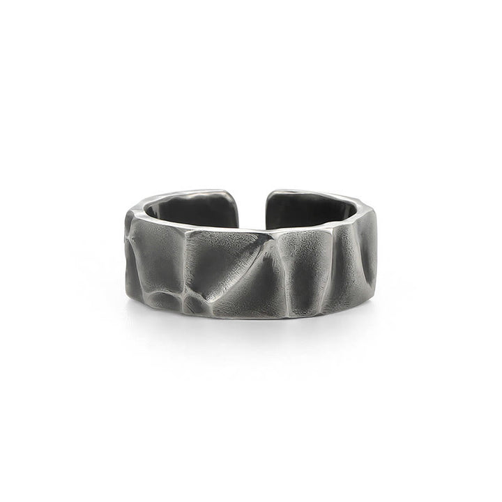 Anillo de protección ajustable de plata de ley 999 con Buddha Stones