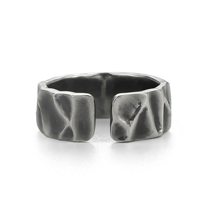 Anillo de protección ajustable de plata de ley 999 con Buddha Stones