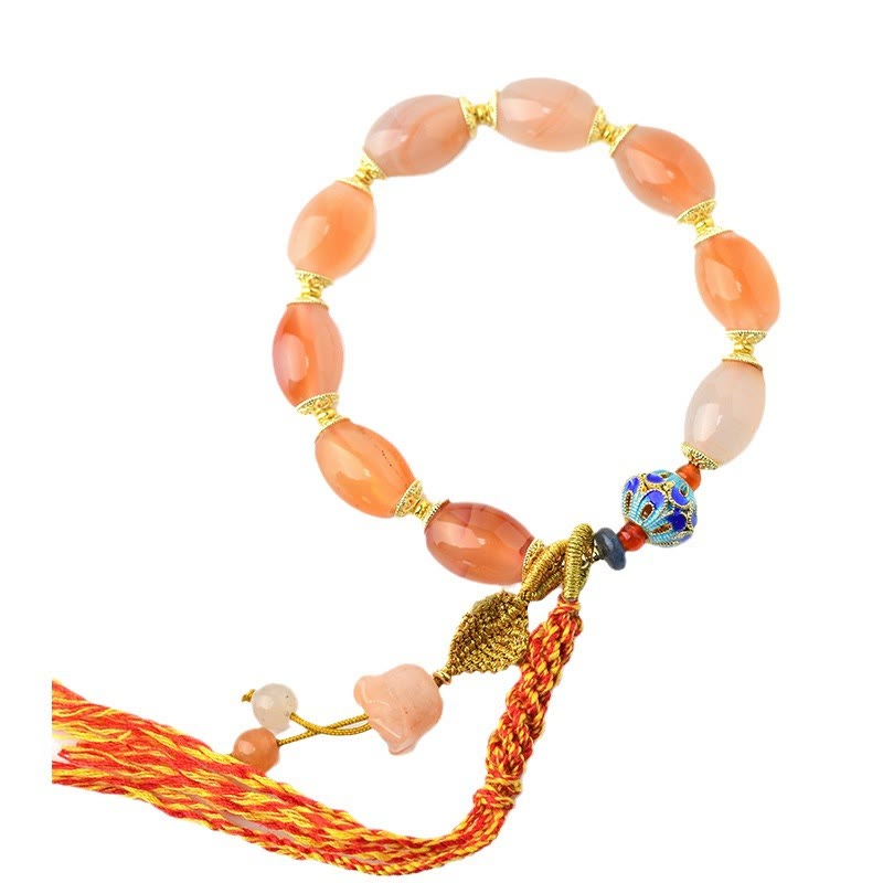 Pulsera de confianza y fuerza con ágata de jade blanco tibetano y Buddha Stones