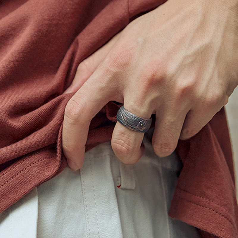 Anillo de protección ajustable de cobre y plata de ley 999 retro con Buddha Stones - image 11