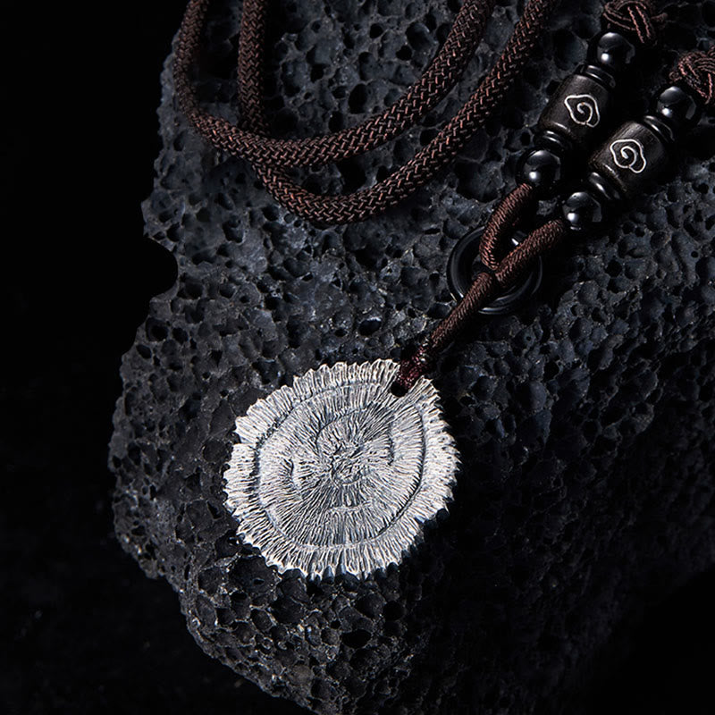 Collar con colgante de cuerda de algodón Sophora Flavescens de plata de ley 999 con Buddha Stones