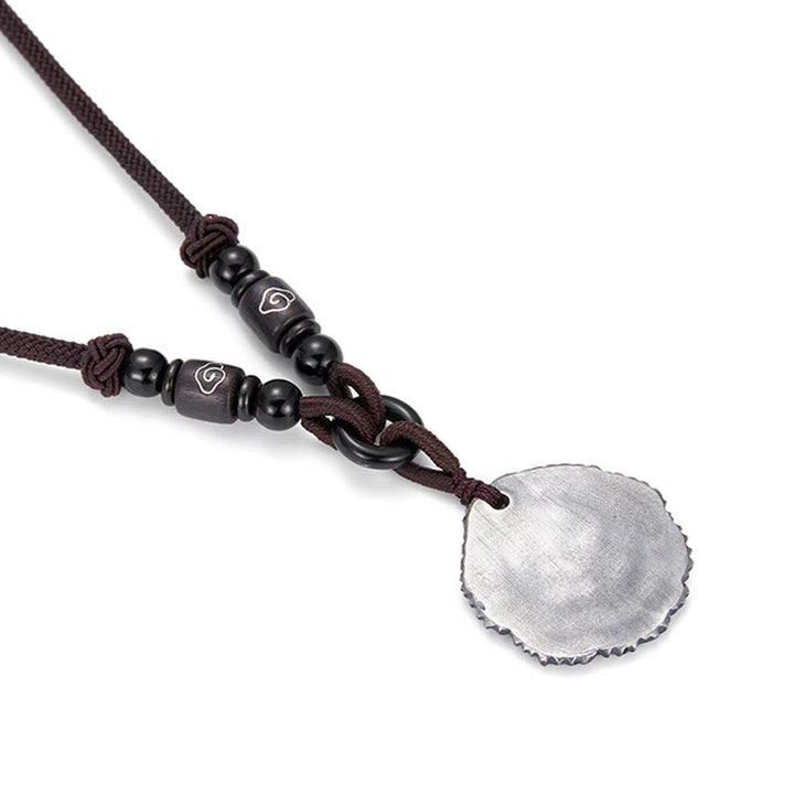 Collar con colgante de cuerda de algodón Sophora Flavescens de plata de ley 999 con Buddha Stones