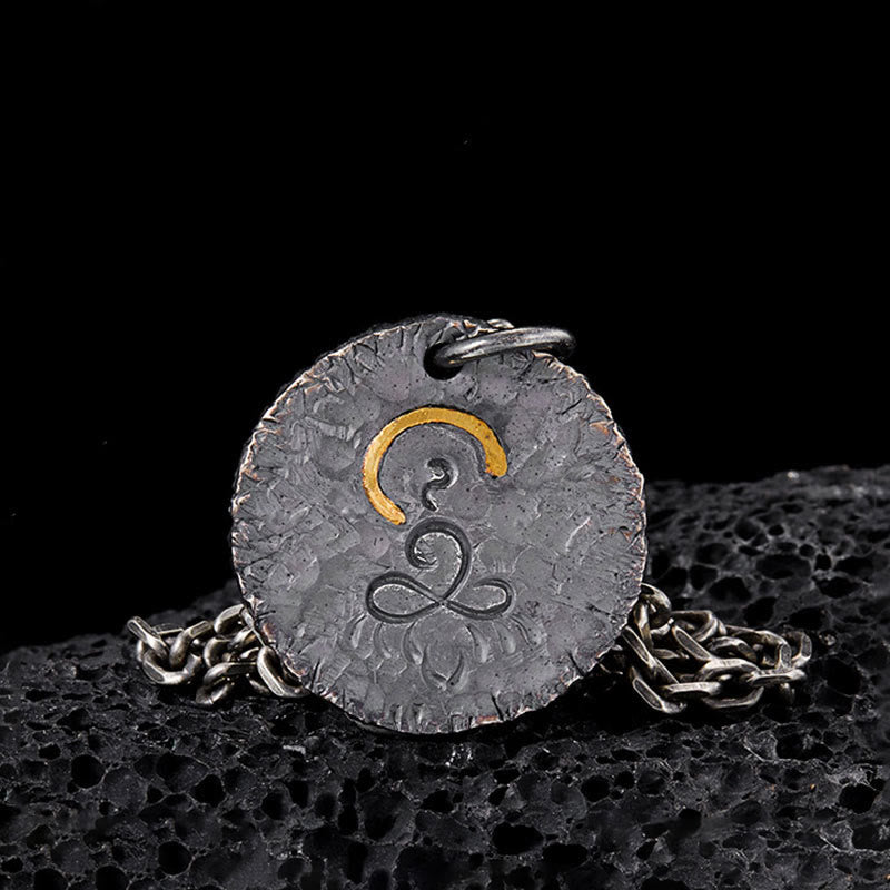 Buddha Stones con colgante de loto y estatua de Buda en plata de ley 925, oro 999 y piedras de Buda en plata de ley 999 - Plata de ley 999 (Loto y Buda) - image 0
