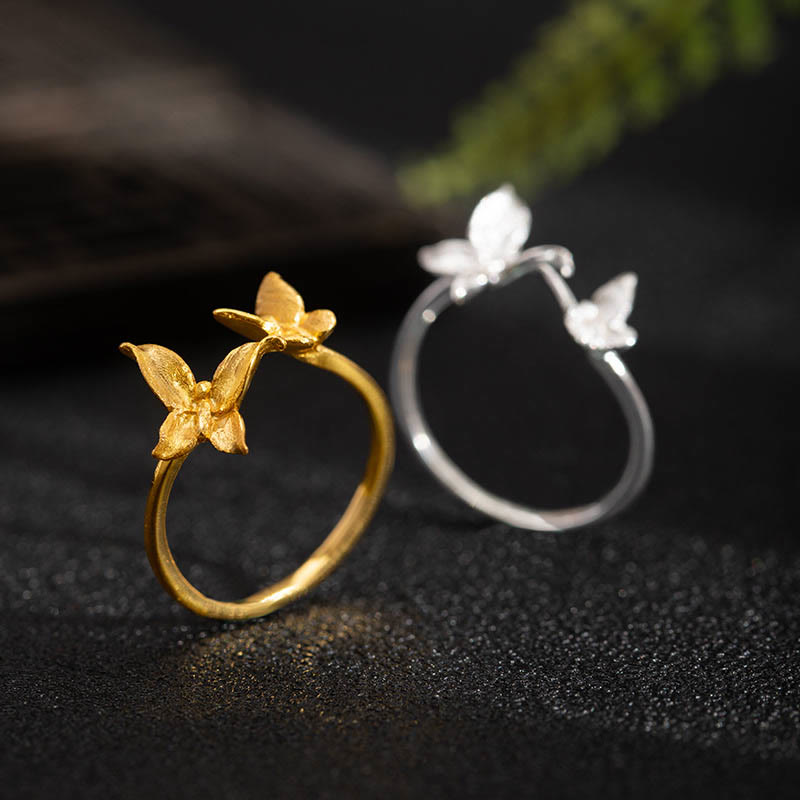 Anillo de mariposa con Buddha Stones en plata de ley 925 - image 1