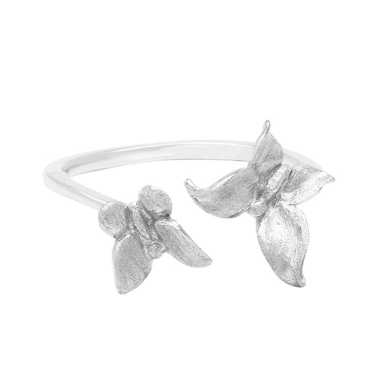 Anillo de mariposa con Buddha Stones en plata de ley 925