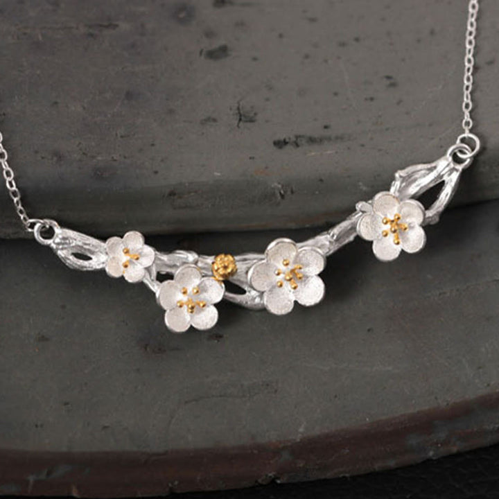 Collar con colgante de Buddha Stones en plata de ley 925 con protección de seno de ciruela
