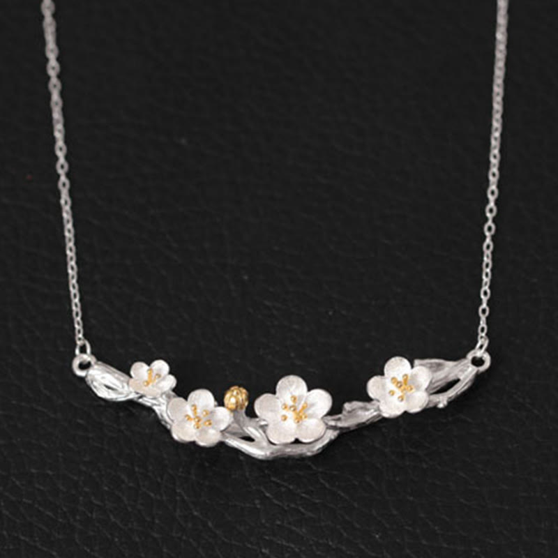 Collar con colgante de Buddha Stones en plata de ley 925 con protección de seno de ciruela