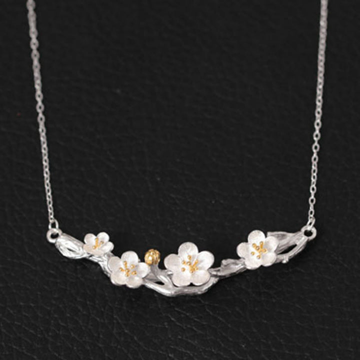 Collar con colgante de Buddha Stones en plata de ley 925 con protección de seno de ciruela