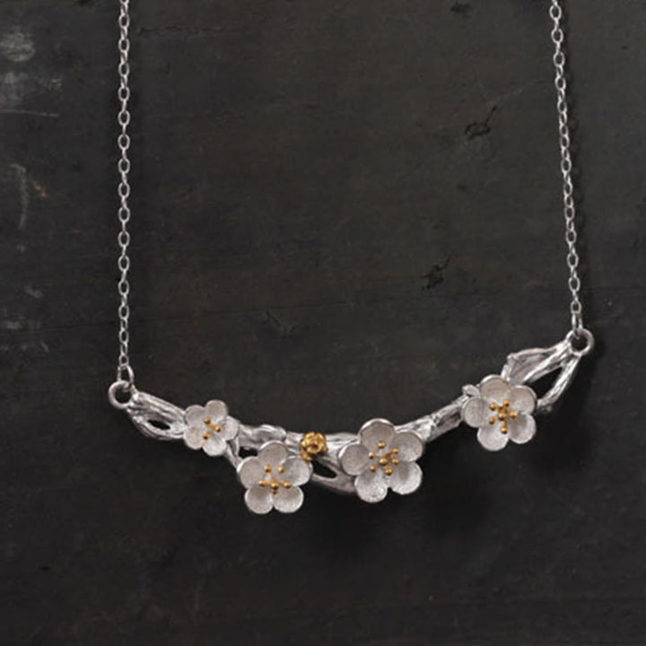 Collar con colgante de Buddha Stones en plata de ley 925 con protección de seno de ciruela