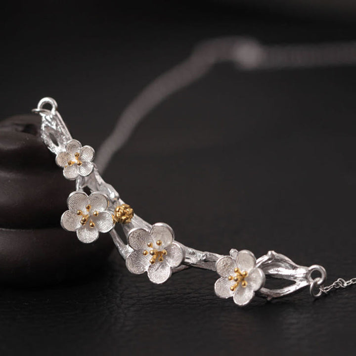 Collar con colgante de Buddha Stones en plata de ley 925 con protección de seno de ciruela