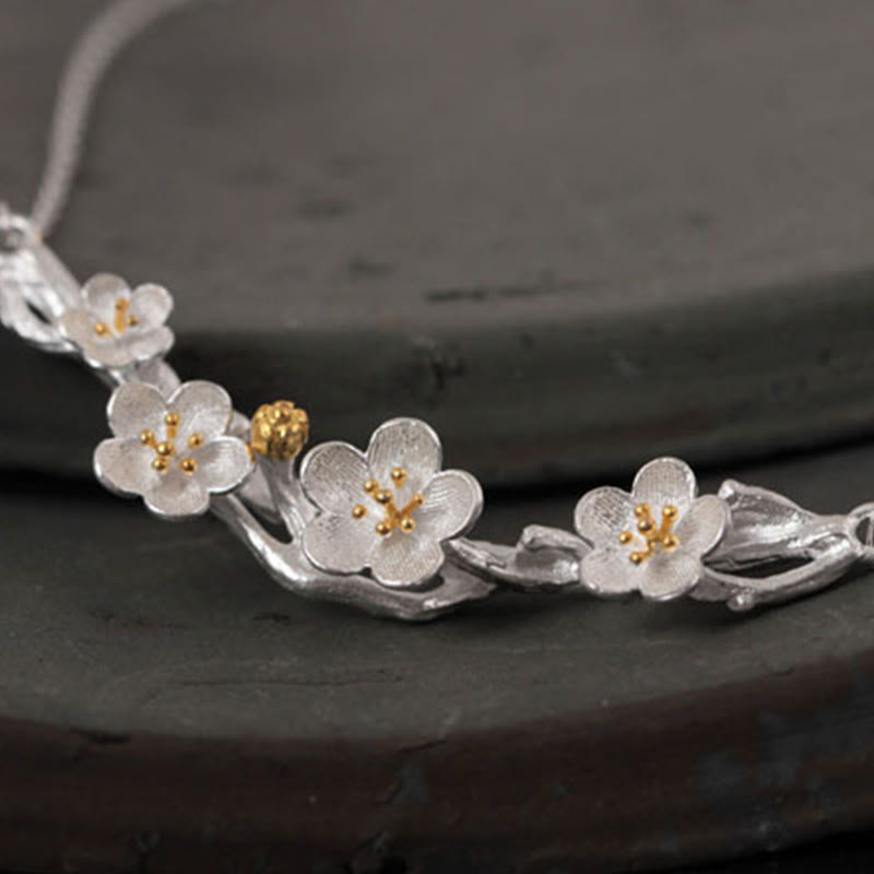 Collar con colgante de Buddha Stones en plata de ley 925 con protección de seno de ciruela