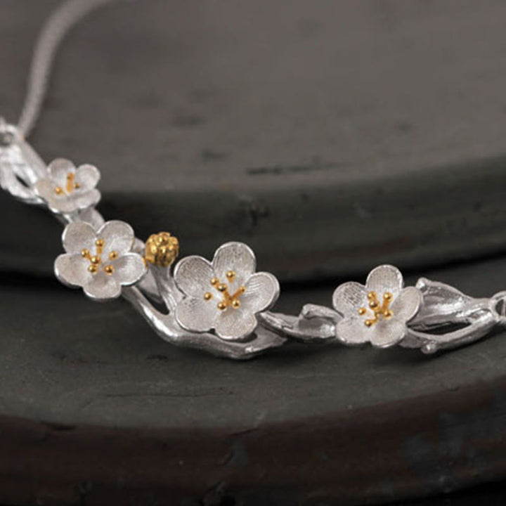 Collar con colgante de Buddha Stones en plata de ley 925 con protección de seno de ciruela