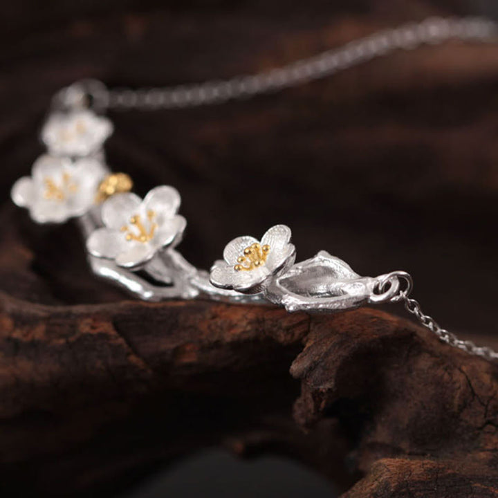 Collar con colgante de Buddha Stones en plata de ley 925 con protección de seno de ciruela