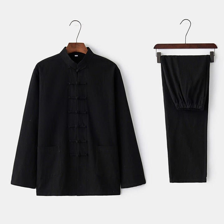 Camisa de manga larga con Buddha Stones para hombre - Negro - US/UK/AU44, EU54 (4XL) - image 1