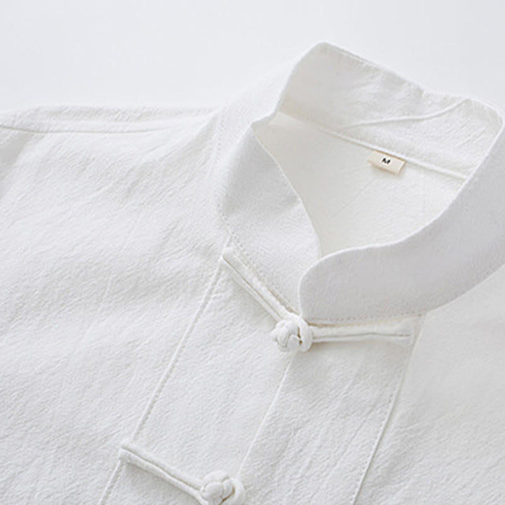 Camisa de manga larga con botones de Buddha Stones para meditación, pantalones, traje para hombre - image 5