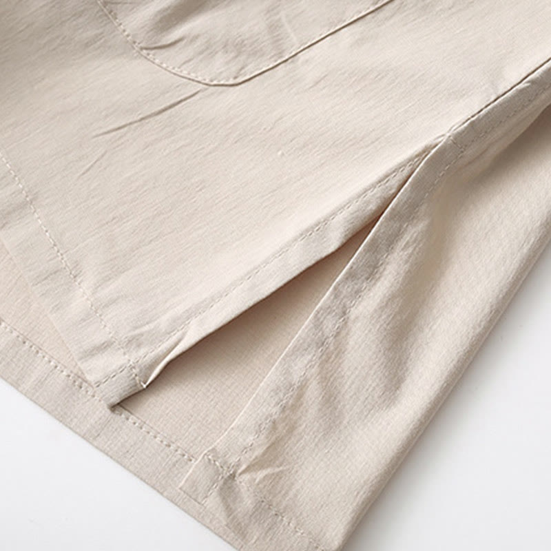 Camisa de manga tres cuartos con botones de rana y Buddha Stones, pantalones de pierna ancha, traje de lino y algodón para hombre - image 13