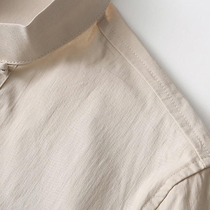 Camisa de manga tres cuartos con botones de rana y Buddha Stones, pantalones de pierna ancha, traje de lino y algodón para hombre - image 10