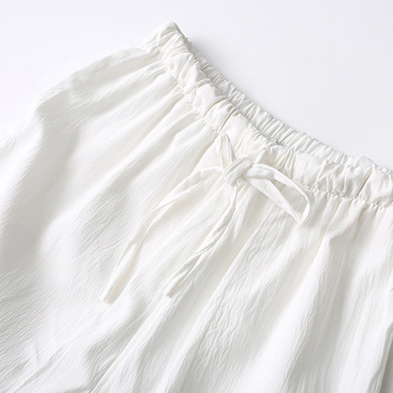 Camisa de manga corta con botones de rana y piedras de Buddha Stones Tang, pantalones de pierna ancha, traje para hombre - image 14