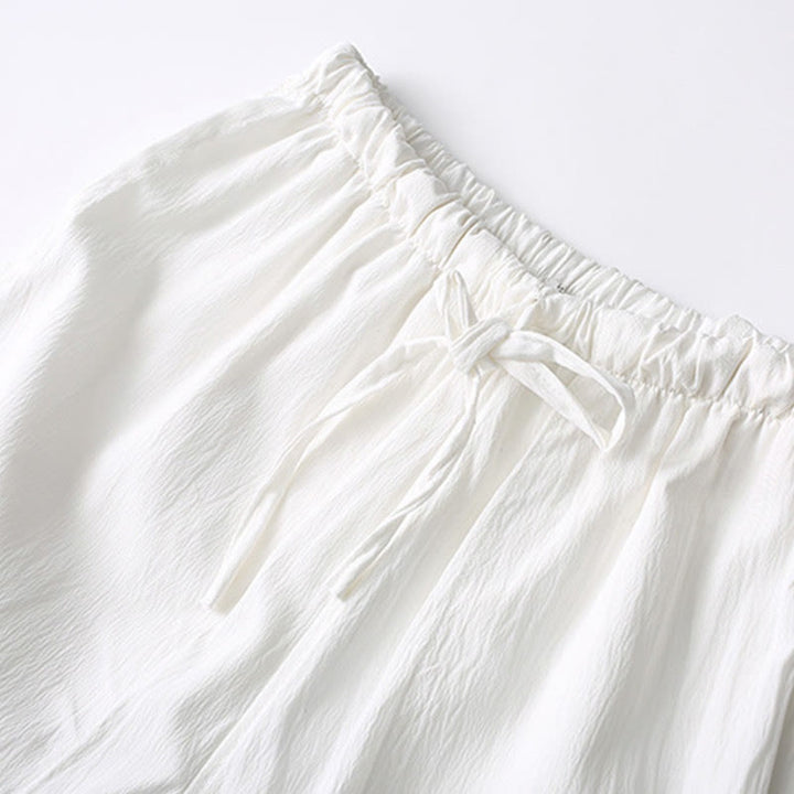 Camisa de manga corta con botones de rana y piedras de Buddha Stones Tang, pantalones de pierna ancha, traje para hombre - image 14