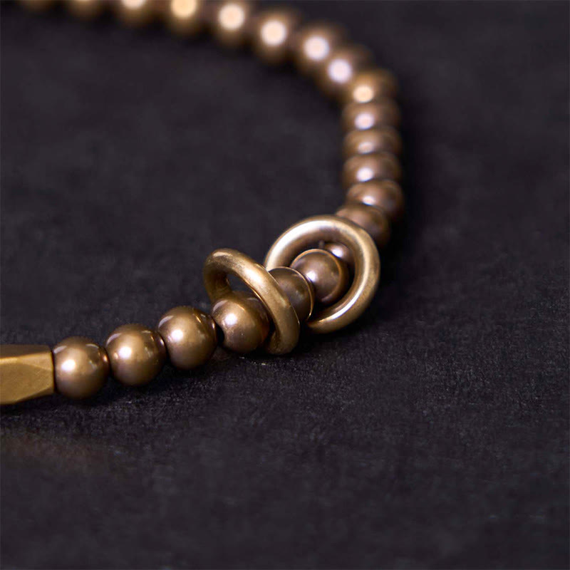 Pulsera de pareja con diseño de cuentas de cobre y latón para el cuidado personal y la riqueza de Buddha Stones - image 3