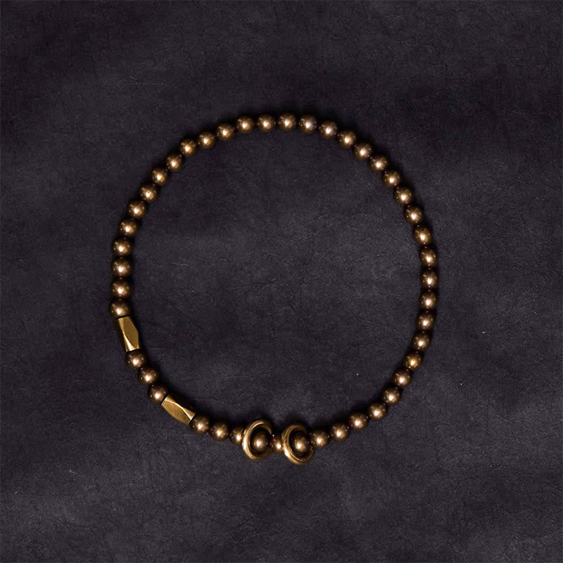 Pulsera de pareja con diseño de cuentas de cobre y latón para el cuidado personal y la riqueza de Buddha Stones - image 4